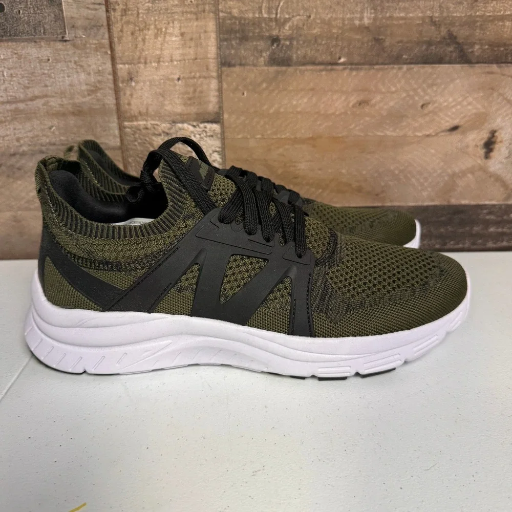 Avia Sneakers Mens 11.5 Olive Green Black Knit Athletic MNAI24CA059 Walking NEW